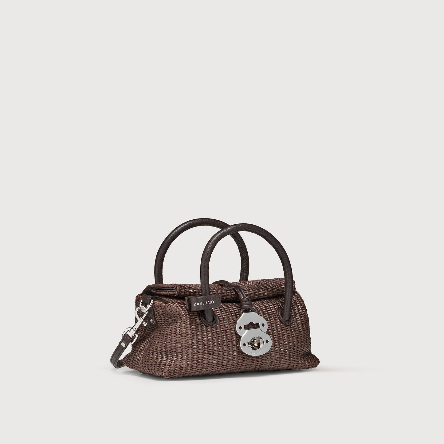 Borsa a Mano Savellini Vera Baby in Vimini — Marrone Sottobosco