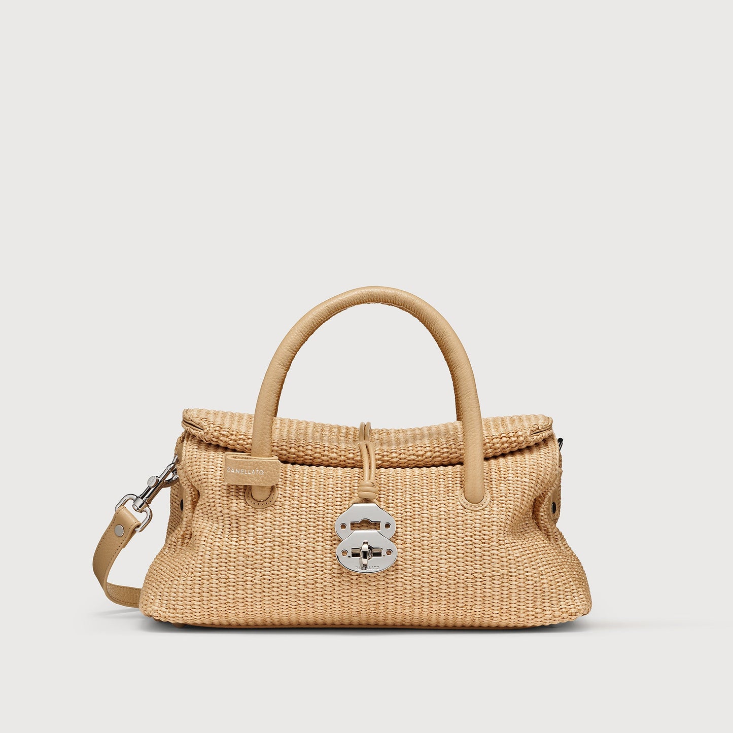 Borsa a Mano Savellini Vera Small in Vimini — Beige Paprika