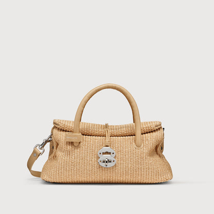 Borsa a Mano Savellini Vera Small in Vimini — Beige Paprika