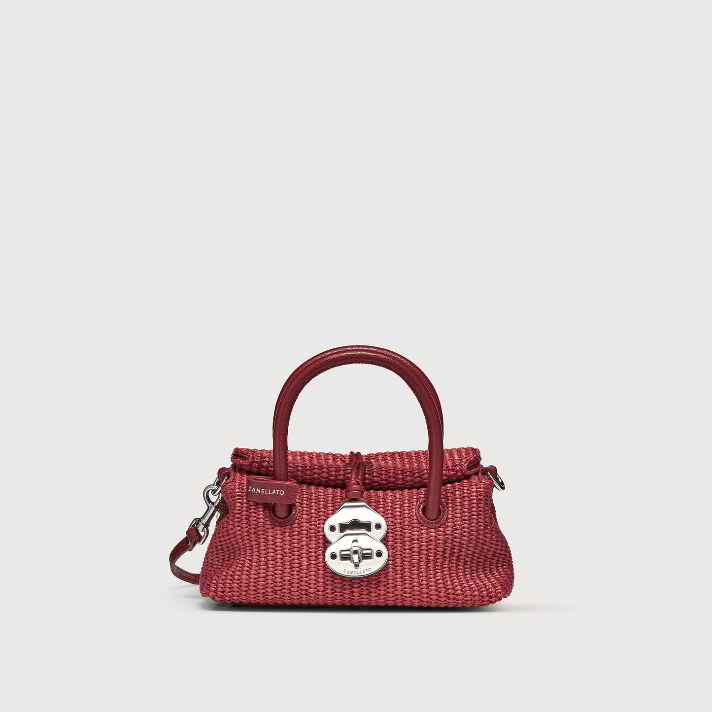 Borsa a Mano Savellini Vera Baby in Vimini — Rosso Ciliegia