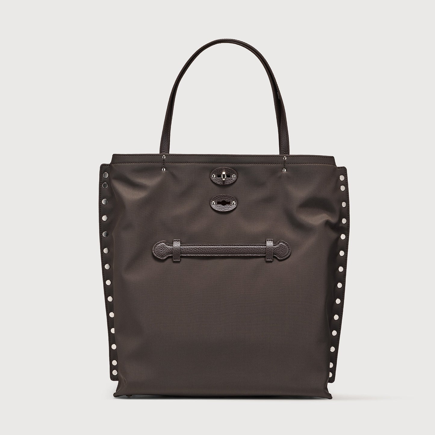 Borsa Shopper Savellini Mila in Tessuto — Marrone Noce