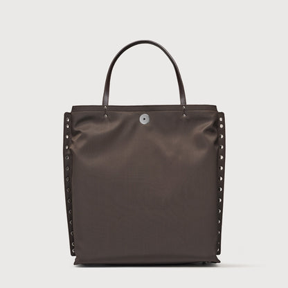 Borsa Shopper Savellini Mila in Tessuto — Marrone Noce