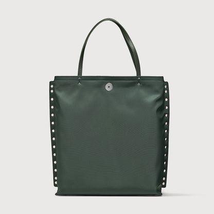 Borsa Shopper Savellini Mila in Tessuto — Verde Pitone
