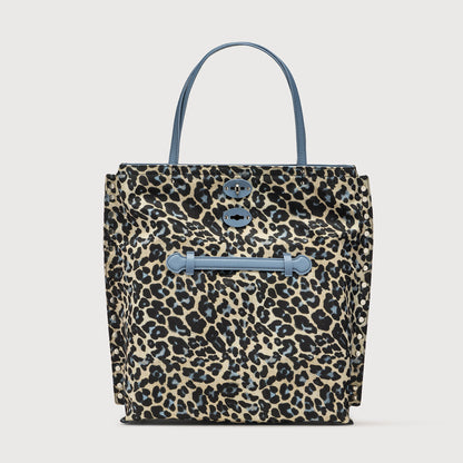 Borsa Shopper Savellini Mila in Tessuto — Nero Tropicale