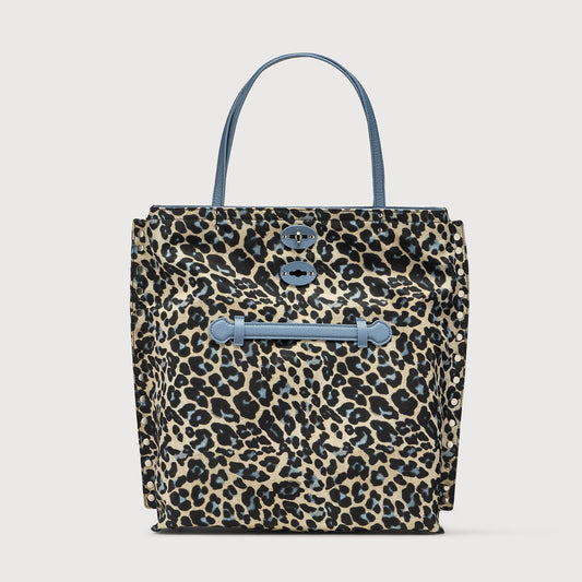 Borsa Shopper Savellini Mila in Tessuto — Nero Tropicale