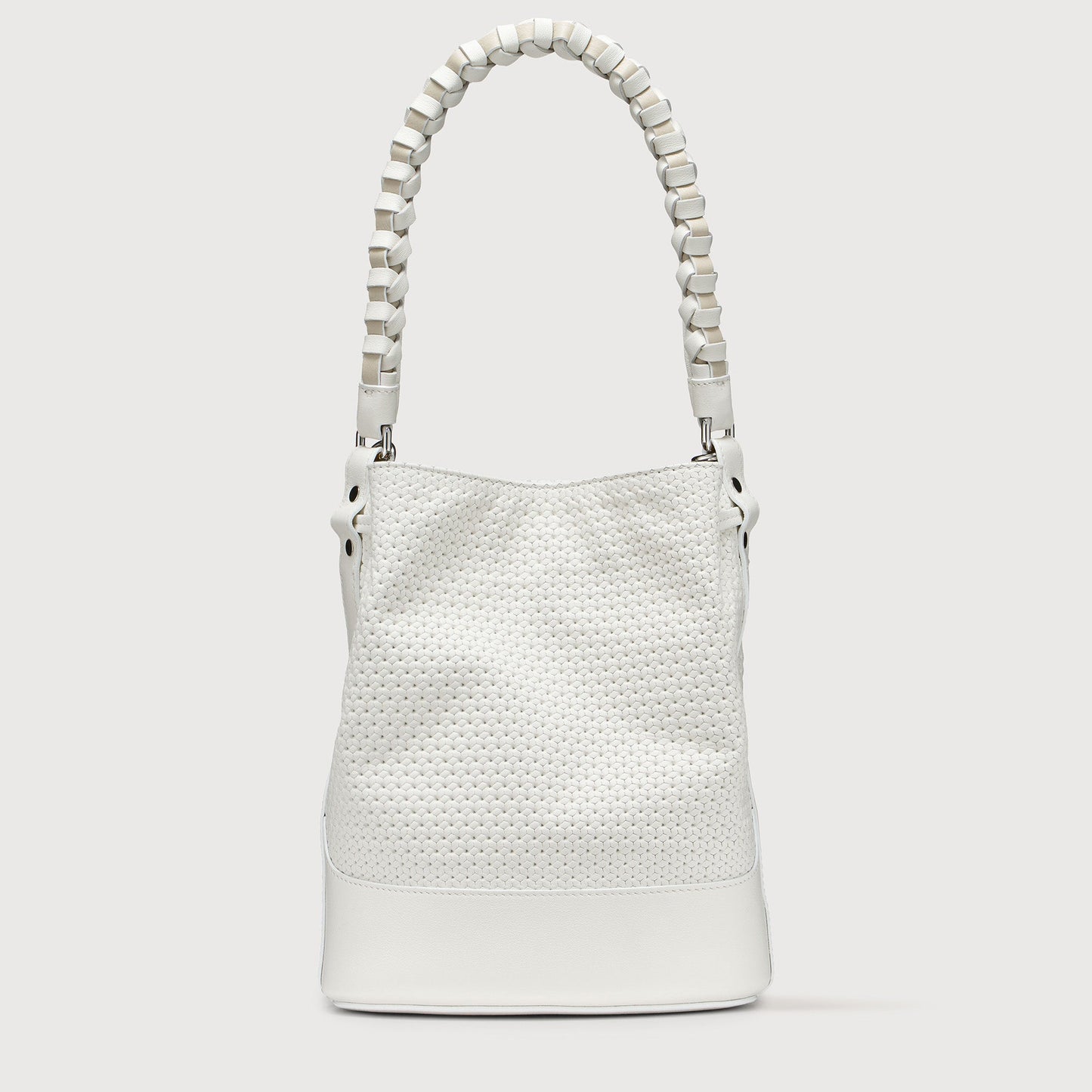 Borsa a Secchiello Savellini Luna in Ecopelle Liscia — Bianco Panna