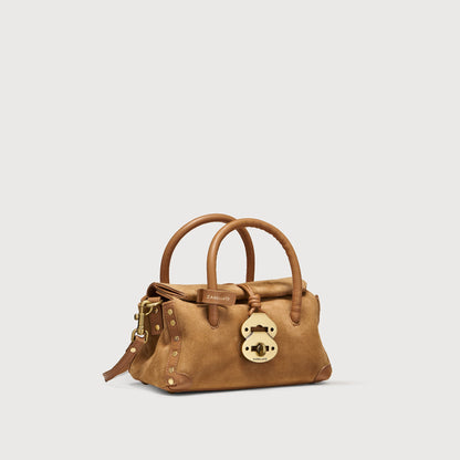 Borsa a Mano Savellini Vera Baby in Pelle di Cactus — Marrone