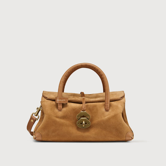 Borsa a Mano Savellini Vera Small in Pelle di Cactus — Marrone