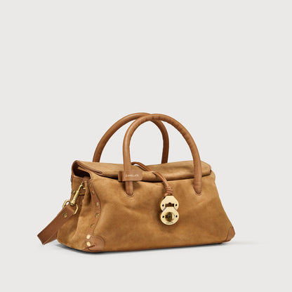 Borsa a Mano Savellini Vera Small in Pelle di Cactus — Marrone