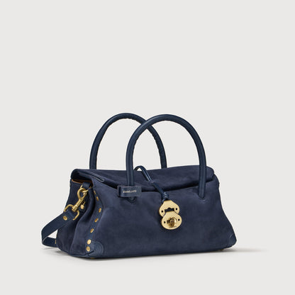 Borsa a Mano Savellini Vera Small in Pelle di Cactus — Blu Notte