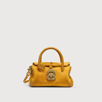 Borsa a Mano Savellini Vera Baby in Pelle di Cactus — Giallo Miele