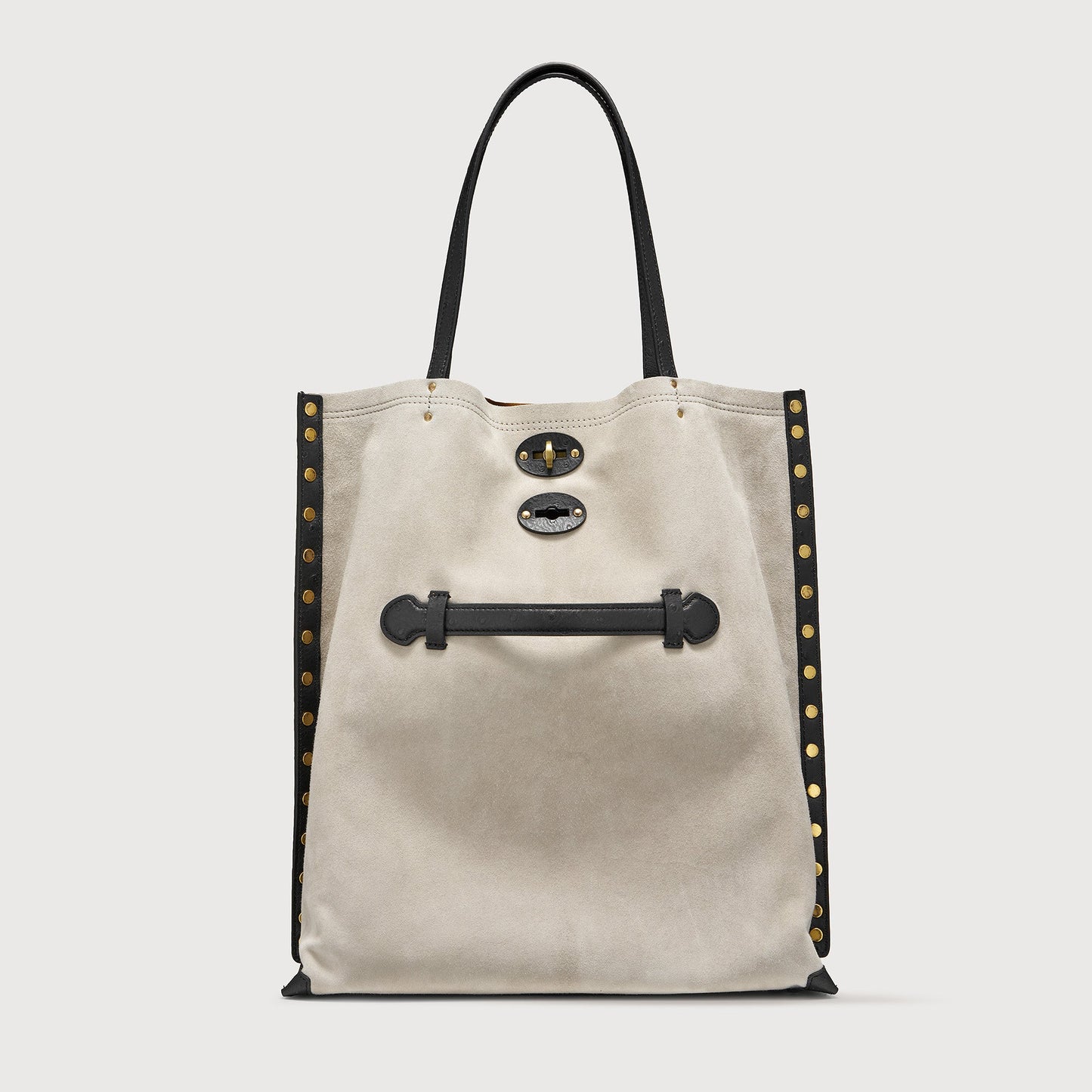 Borsa Shopper Savellini Mila in Pelle di Cactus — Grigio Pietra