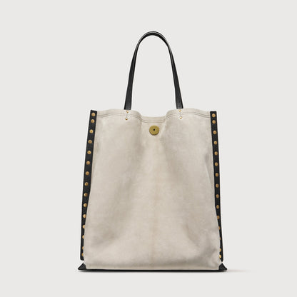 Borsa Shopper Savellini Mila in Pelle di Cactus — Grigio Pietra