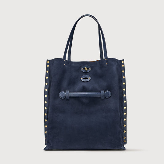 Borsa Shopper Savellini Mila in Pelle di Cactus — Blu Notte