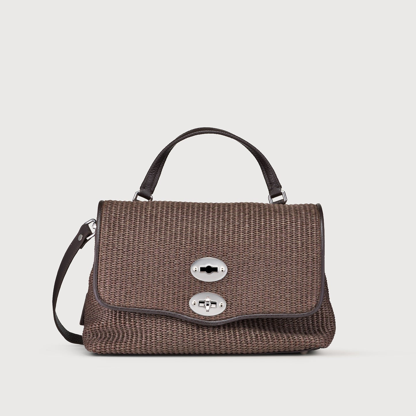 Borsa a Mano Savellini Aria Small in Vimini — Marrone Sottobosco
