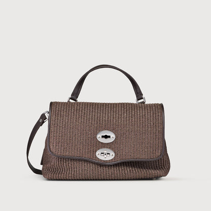 Borsa a Mano Savellini Aria Small in Vimini — Marrone Sottobosco