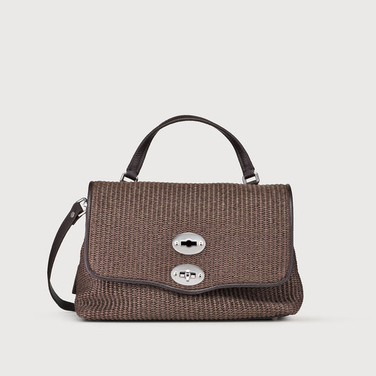Borsa a Mano Savellini Aria Small in Vimini — Marrone Sottobosco