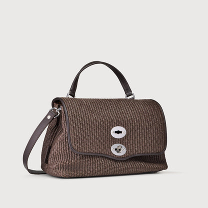 Borsa a Mano Savellini Aria Small in Vimini — Marrone Sottobosco