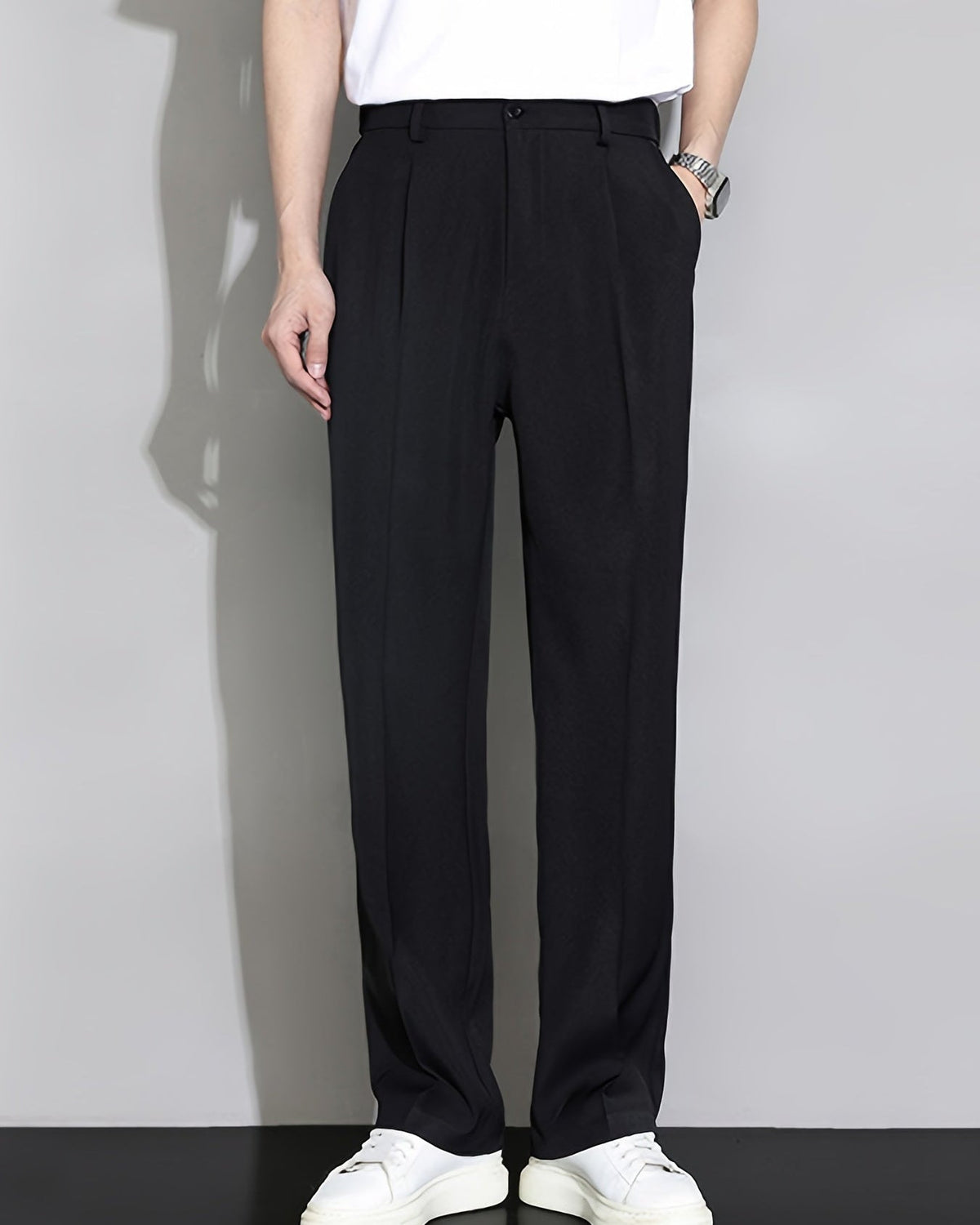Khaki Men's Summer Straight Leg Trousers — Lino Conti