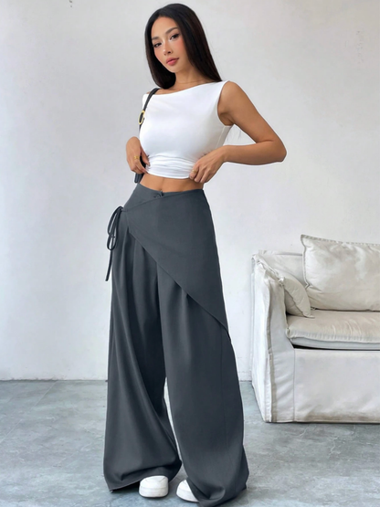 Pantaloni Fluidi Adele | Fascia Regolabile e Gamba Ampia