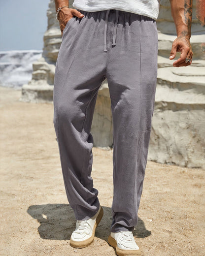 Grey Men's Positano Drawstring Trousers — Lino Conti