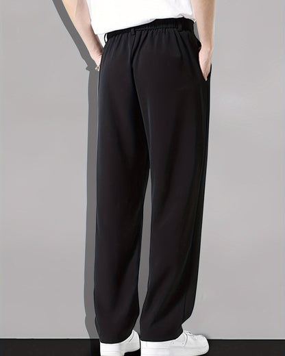Khaki Men's Summer Straight Leg Trousers — Lino Conti