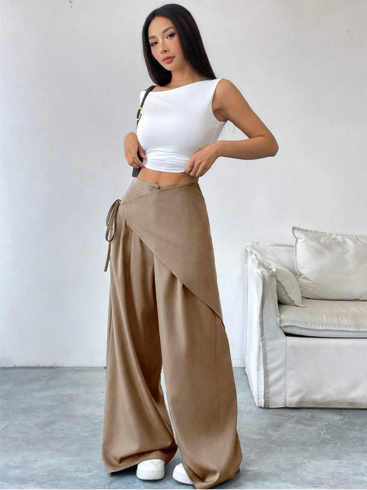 Pantaloni Fluidi Adele | Fascia Regolabile e Gamba Ampia