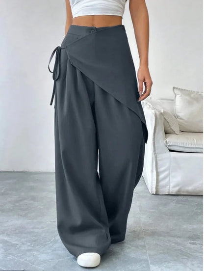 Pantaloni Fluidi Adele | Fascia Regolabile e Gamba Ampia