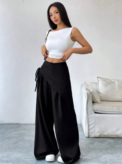 Pantaloni Fluidi Adele | Fascia Regolabile e Gamba Ampia