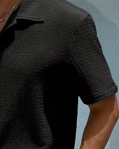 Camicia Classica Uomo a Manica Corta con Bottoni