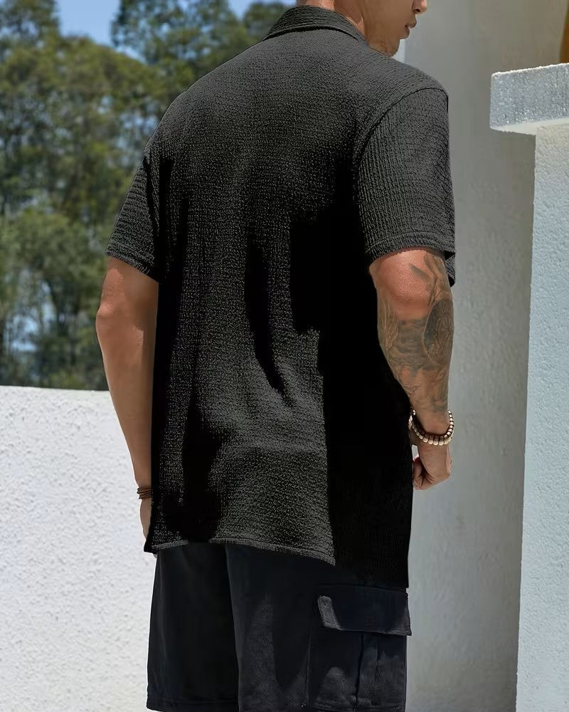 Camicia Classica Uomo a Manica Corta con Bottoni
