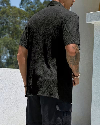 Camicia Classica Uomo a Manica Corta con Bottoni