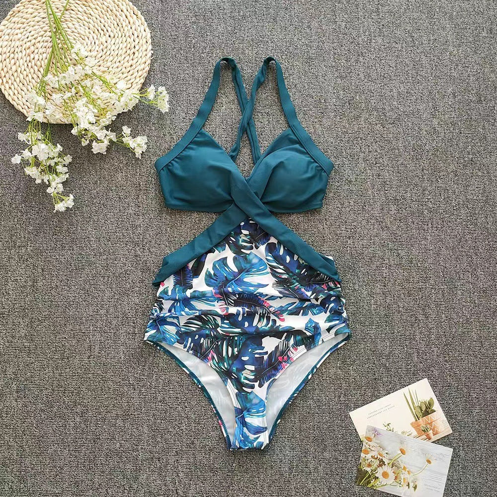 Costume Intero Donna Modellante Incrociato Push-Up Vita Alta