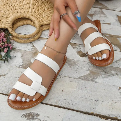 Sandali slide Blandina | Ecopelle morbida e fasce incrociate