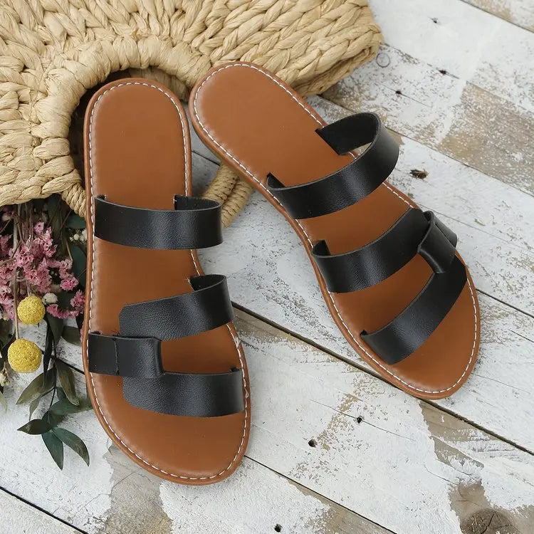 Sandali slide Blandina | Ecopelle morbida e fasce incrociate