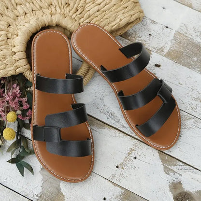 Sandali slide Blandina | Ecopelle morbida e fasce incrociate