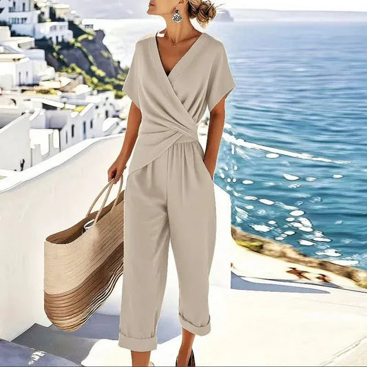 Completo Donna Top Incrociato e Pantaloni — vista frontale