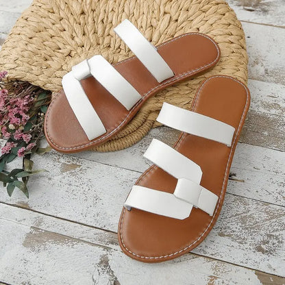 Sandali slide Blandina | Ecopelle morbida e fasce incrociate