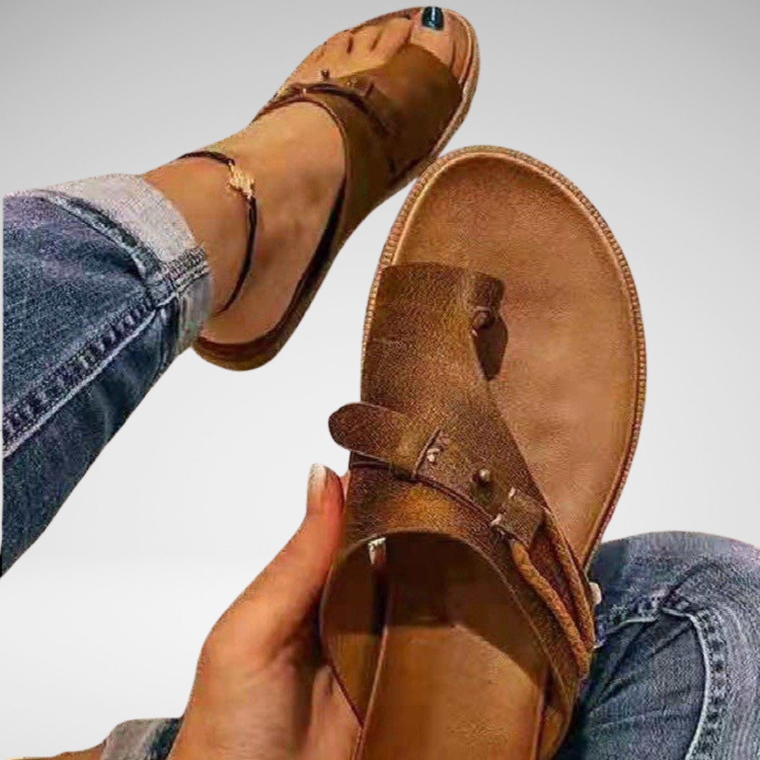 Sandali Donna Comodi Piatti Slip-On a Fascia Larga