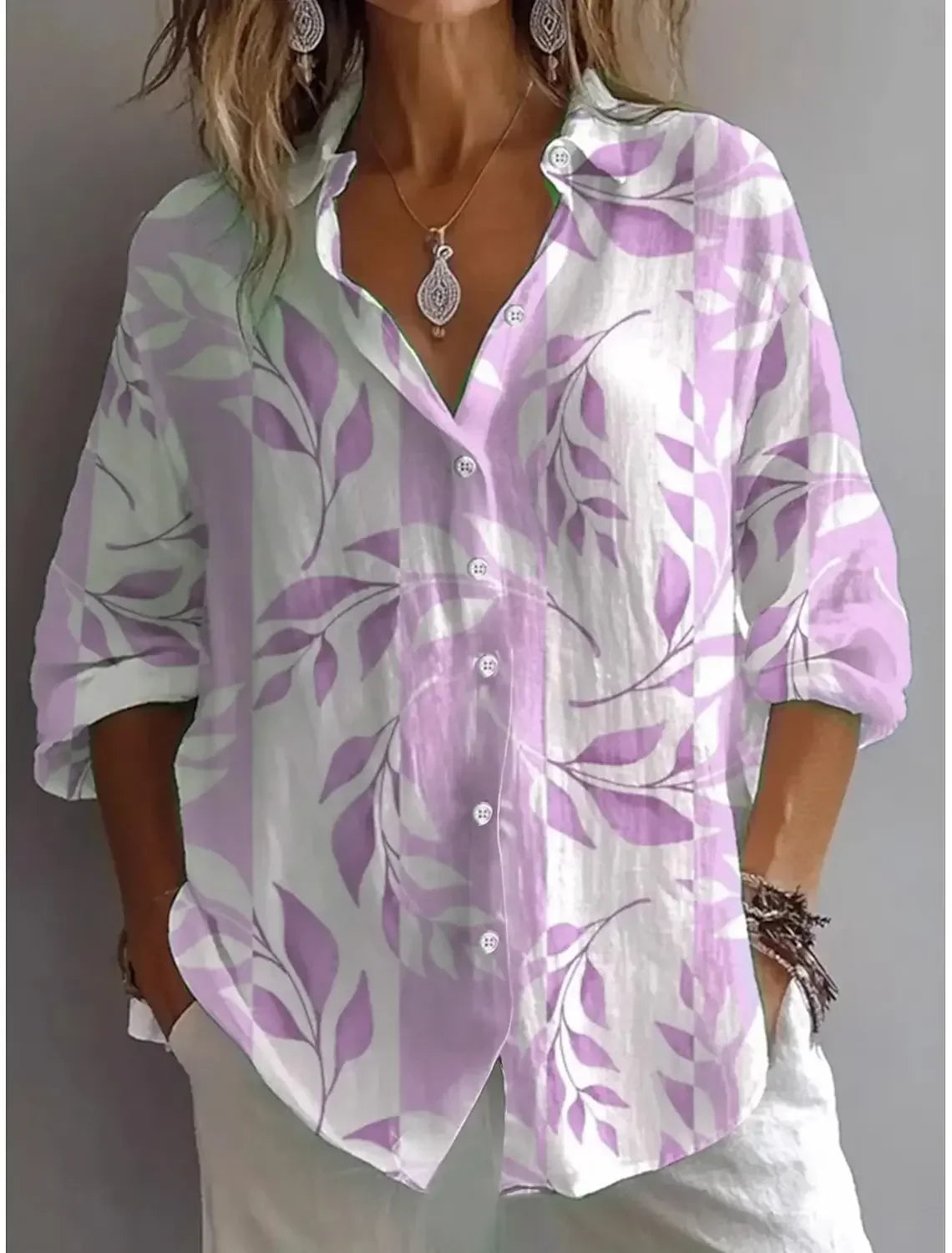 Violetta Blusa Plissettata Donna con Maniche Svolazzanti