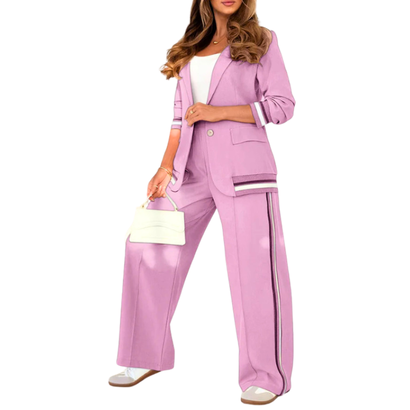 Completo Donna Lavoro Smart Casual Blazer Pantaloni Larghi