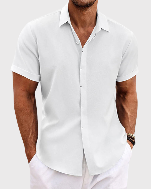 Black Men's Short Sleeve Lightweight Breathable Summer Shirt — Lino Conti