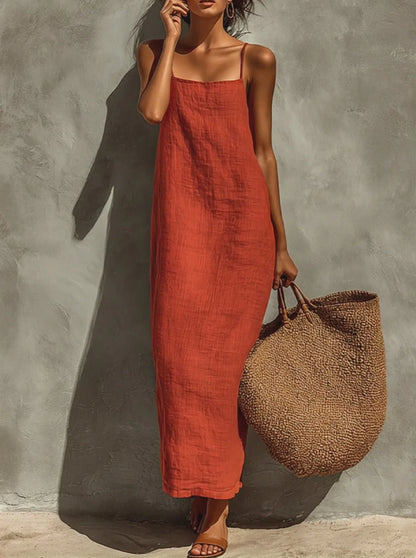 Vestito Estivo Donna Lungo Boho con Spalline