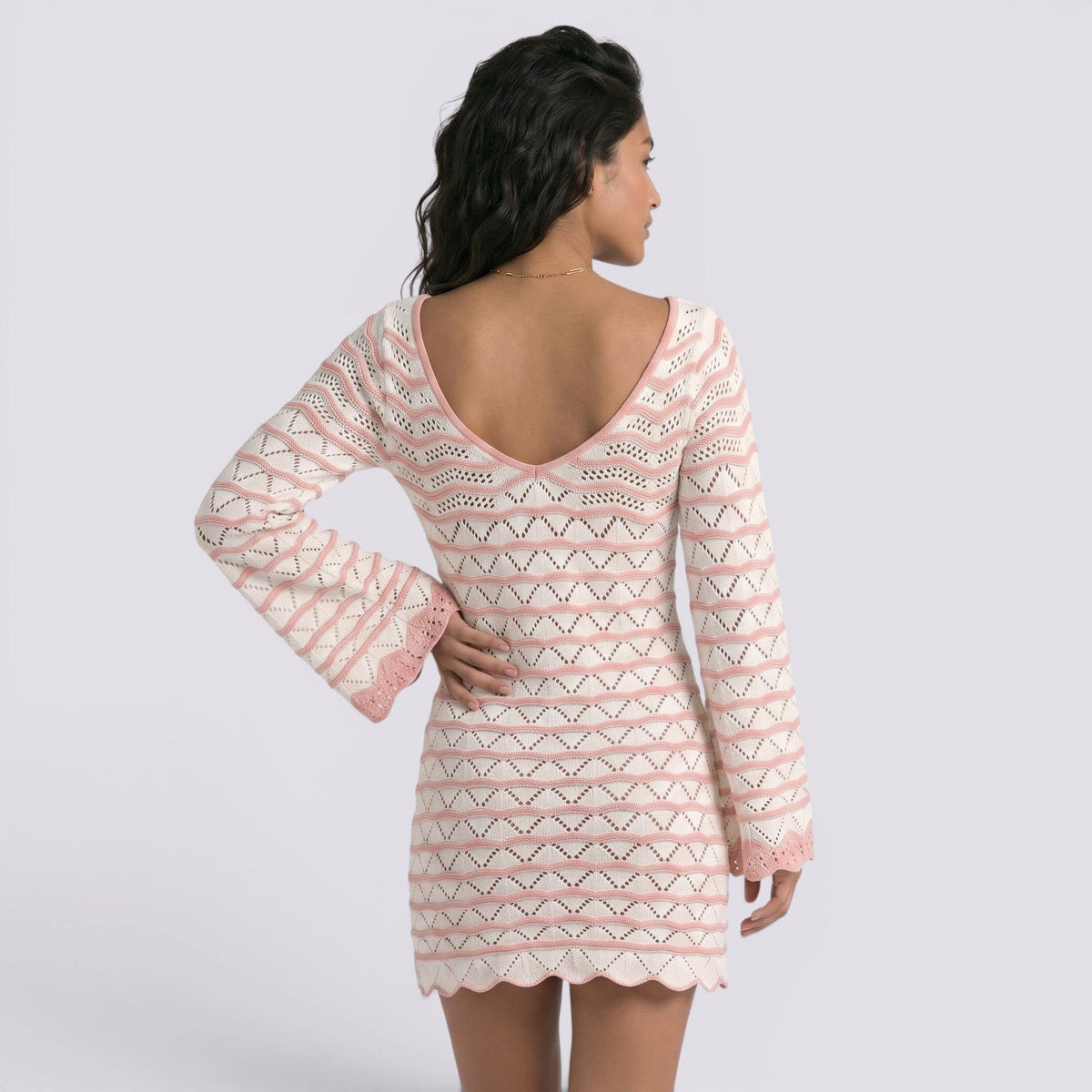 Abito Corto Donna da Spiaggia a Righe Boho