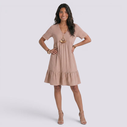 Abito Corto Donna Estivo Boho Fluido da Giorno