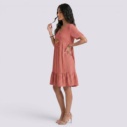 Abito Corto Donna Estivo Boho Fluido da Giorno