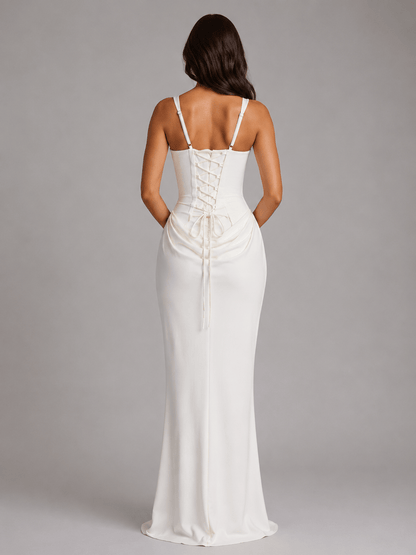 Abito Lungo Donna Elegante, Aderente e Smanicato
