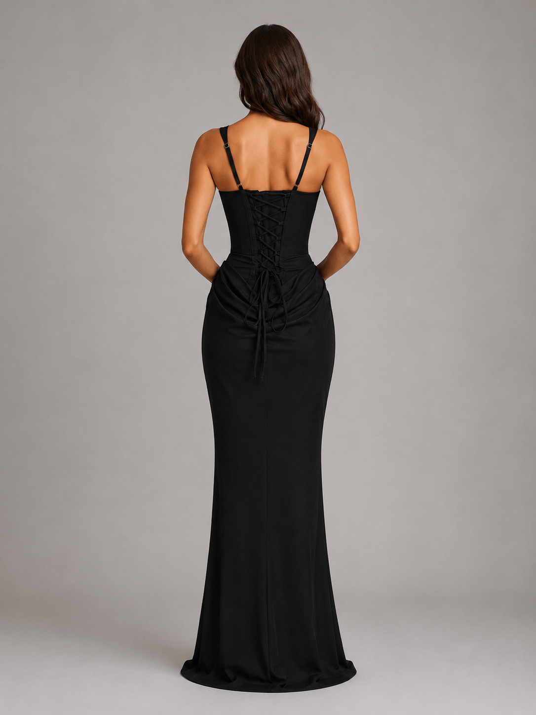 Abito Lungo Donna Elegante, Aderente e Smanicato