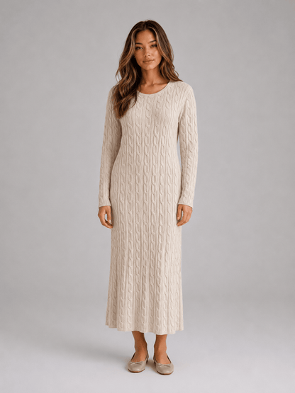 Abito Lungo Donna Maglia Viscosa, Invernale, Maniche Lunghe