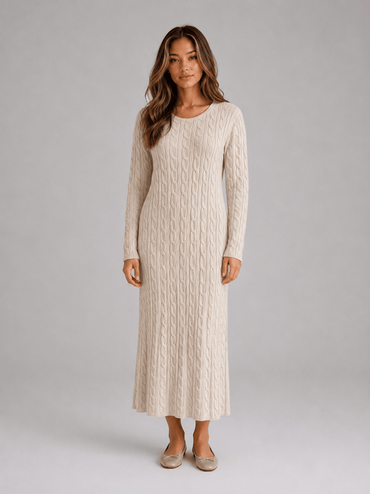 Abito Lungo Donna Maglia Viscosa, Invernale, Maniche Lunghe